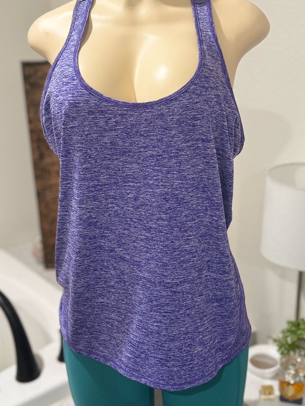 Ideology Purple Heather Racerback Workout Tank – Large